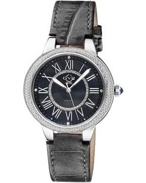 Gevril Florence Swiss Quartz Diamond Ip Stainless Steel Bracelet Watch - Gray
