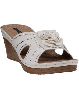 Gc Shoes Fiora Floral Wedge Sandals - White