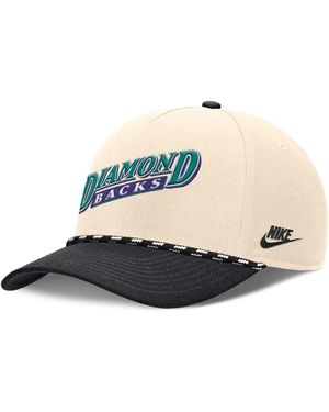 Nike Natural/black Arizona Diamondbacks Cooperstown Collection Rise Adjustable Hat - White