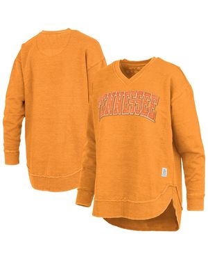 Pressbox Tennessee Volunteers Westin Poncho V-neck Pullover Sweatshirt - Orange
