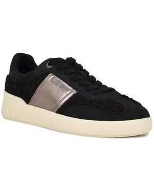 Nine West Linehan Round Toe Lace-up Sneakers - Black