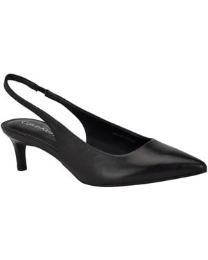 Calvin Klein Dainty Kitten Heel Slingback Pumps - Black