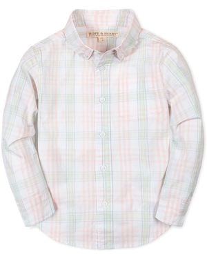 Hope & Henry Boys Organic Long Sleeve Stretch Poplin Shirt - White