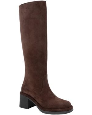 Forever & Always Shoes Fros Leather Knee High Boot - Brown
