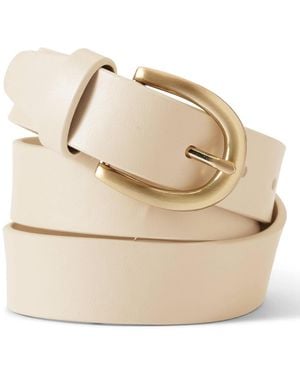 Lands' End Faux Leather Everyday Belt - Natural