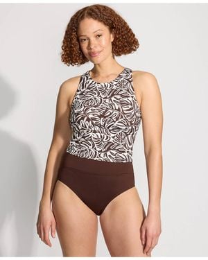 Lands' End High Neck Racerback Midkini Top - Multicolor