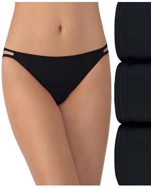 Vanity Fair Vanity Fair 3 Pack Illumination String Bikini Panty - Black