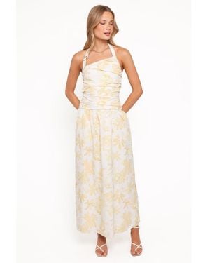 Petal & Pup Jemma Halter Maxi Dress - Natural