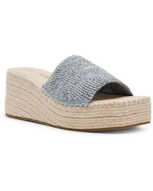 Anne Klein Cruz Platform Espadrille Wedge Sandals - Gray