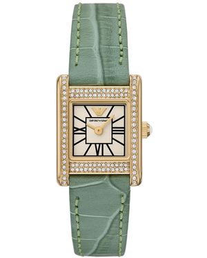 Emporio Armani Leather Strap Watch 20mm - Green
