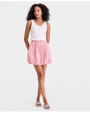 On 34th Jenna Stripe Bubble-hem Mini Skirt - Pink