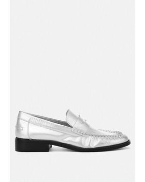 Rag & Co Plavia Genuine Leather Loafers - White