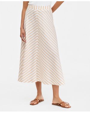 On 34th Linen-blend Midi Circle Skirt - Natural