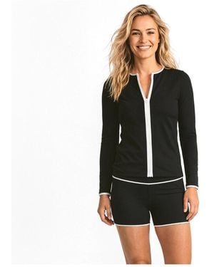 Calypsa Full Zip Peyton Two-toned Collection - Black