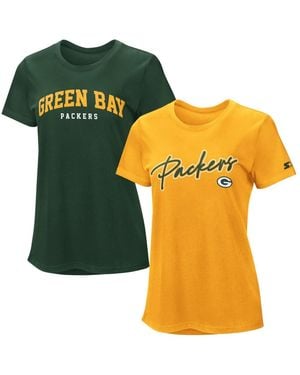 Starter Green/gold Green Bay Packers Combo Pack T-shirt - Yellow