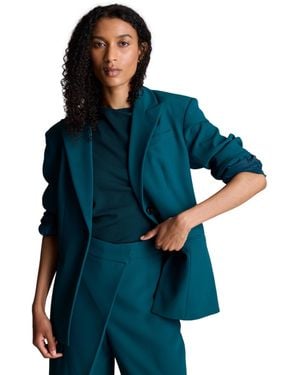 Kenneth Cole Slim Sleeve Zippers One-button Blazer - Blue