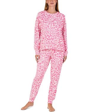 Sanctuary Crewneck Long-sleeve Sweater-knit Top And Pants - Pink