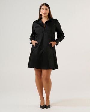 Estelle Asher Cotton Shirt Dress - Black