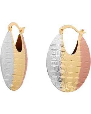 Macy's Puff Oval Hoop Earrings - White