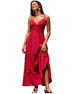 CUPSHE V-neck Beach Maxi Dress - Red