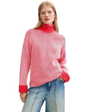 Desigual Chunky-knit Turtleneck Sweater - Red