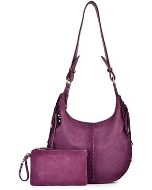 Old Trend Hydrangea Large Vintage Ombre Shoulder Handbag - Purple