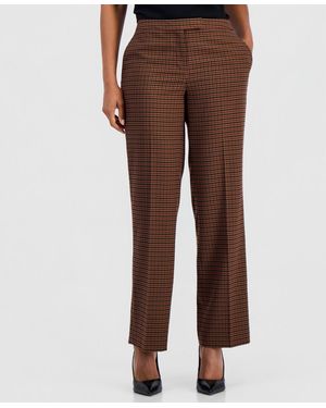 Kasper Claire Mid-rise Straight Pants - Brown