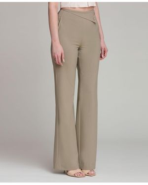 Avec Les Filles Wide-leg Mid-rise Pants - Natural