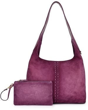 Old Trend Hydrangea Medium Vintage Ombre Hobo Handbag - Purple