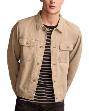 Lucky Brand Long Sleeve Button-front Trucker Jacket - Natural