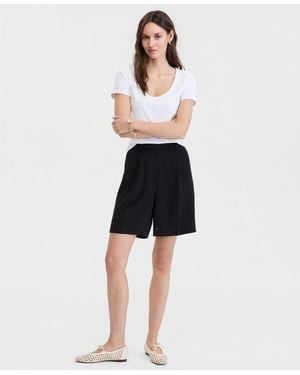 On 34th High-rise Crepe Bermuda Shorts - White