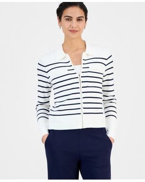 Tahari Full-zip Milano Jacket - White