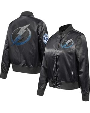 Pro Standard Tampa Bay Lightning Rhinestone Jewels Satin Full-snap Jacket - Black