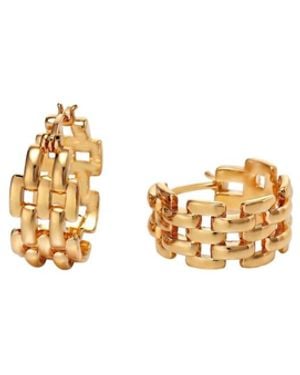 Retro Chic Rome Chain Large Earrings - Metallic