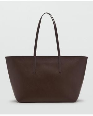 Mango Double Handle Shopper Bag - Brown