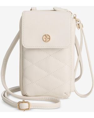 Giani Bernini Softy Leather Tech Crossbody Wallet - Natural