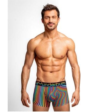 Rounderbum Waveform Pride Padded Boxer Trunk - Blue