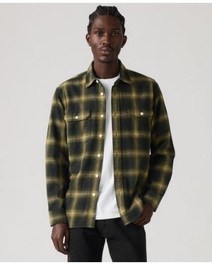 Levi's Relaxed Fit Long Sleeve Button Front Worker Shirt - Green
