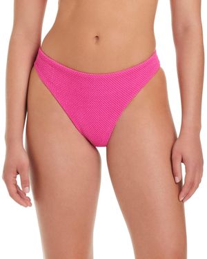 Red Carter Textured Tide Classic Hipster Swim Bottoms - Pink