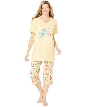 Dreams & Co. 2-piece Capri Pj Set - Metallic