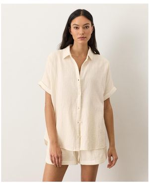 Pact Organic Cotton Coastal Double Gauze Oversized Shirt - Natural
