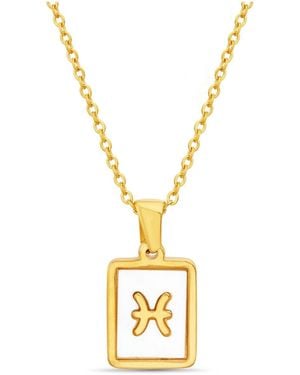 Kensie Gold-tone Tag Pendant Necklace - Metallic