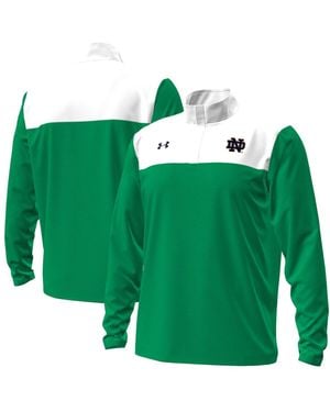 Under Armour Green/white Notre Dame Fighting Irish Green Blocked Quarter-zip Pullover