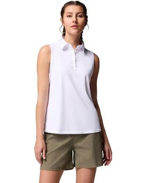Columbia Cedar Coast Sleeveless Polo Top - White