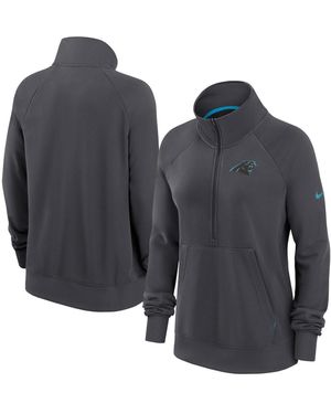 Nike Carolina Panthers Premium Raglan Performance Half-zip Sweatshirt - Gray