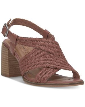 Lucky Brand Sasina Woven Strappy Block-heel Dress Sandals - Brown