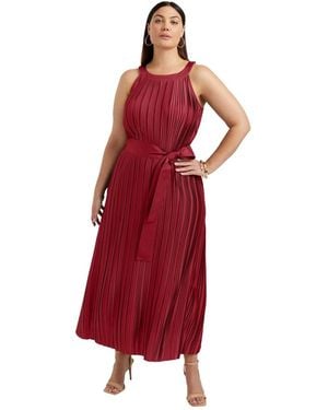June + Vie June + Vie June + Vie Pleated Halter Maxi Dress - Red