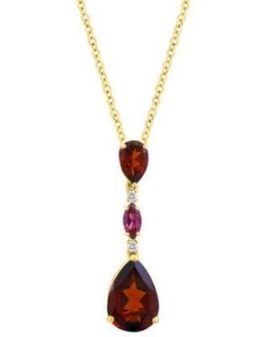 Effy Garnet Rhodolite Diamond Accent Pendant Earrings Cocktail Statement Ring In 14k - Metallic