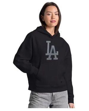 Starter Los Angeles Dodgers Fleece Rhinestone Hoodie - Black