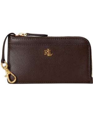 Ralph Lauren Leather L-zip Card Case Wallet - Brown